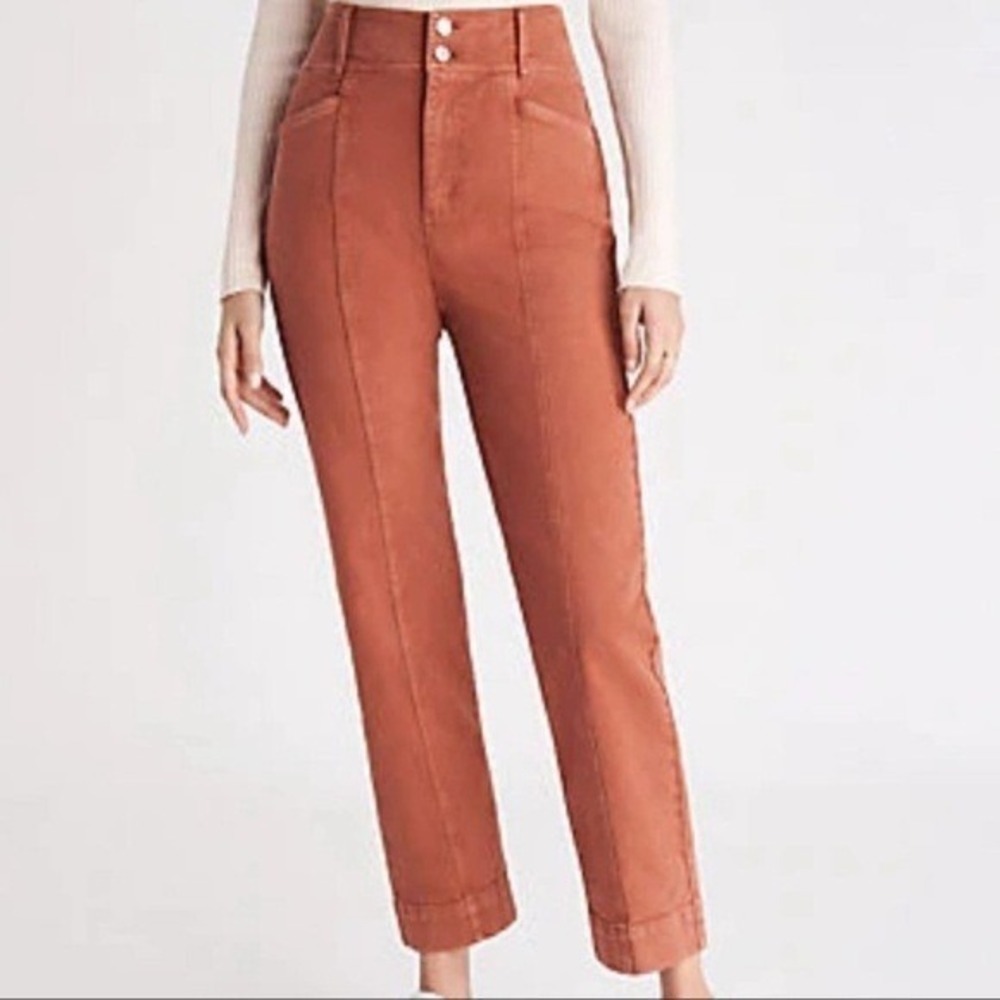 Ann Taylor Cinnamon Clove High Waist Straight Leg Jeans Neutral Women's Size 4